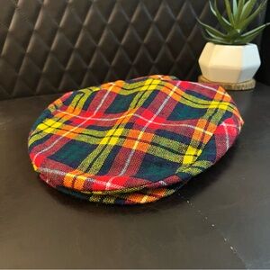 PLAID NEWSBOY CAP